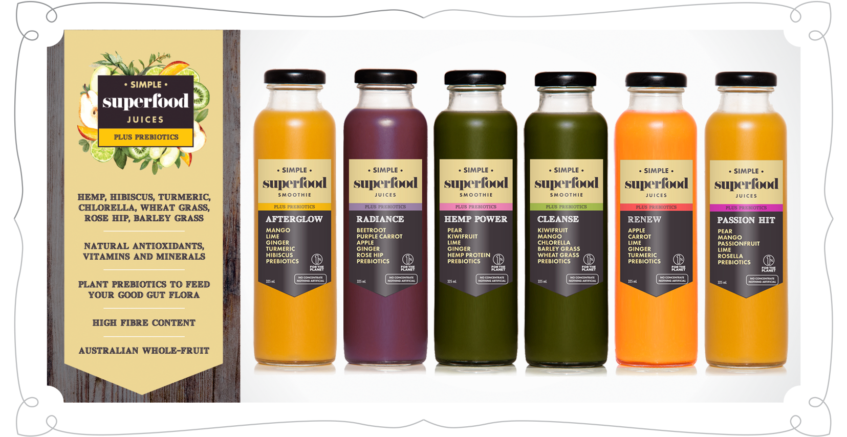 Simple superfood juices, Australian made