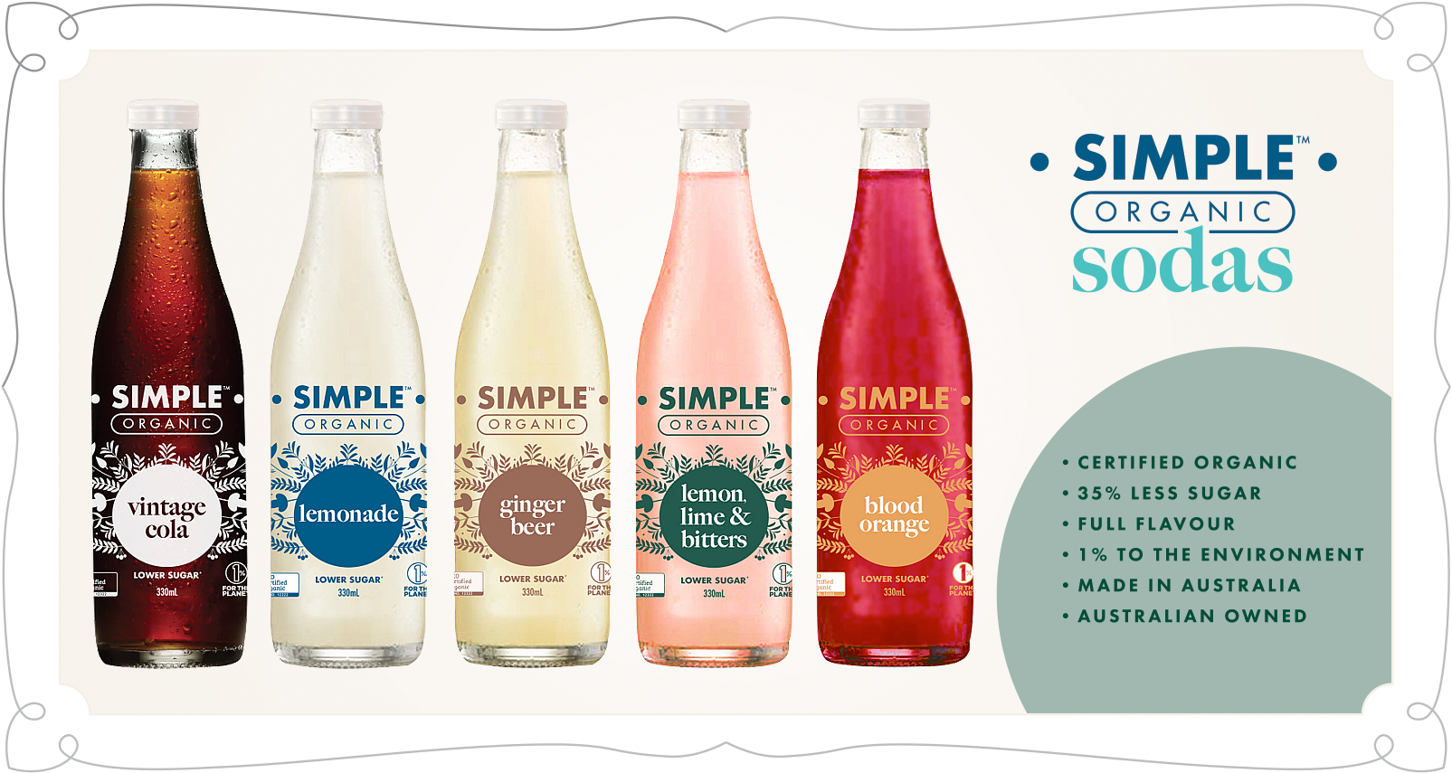 Simple Sodas range - organic soda made in Australia