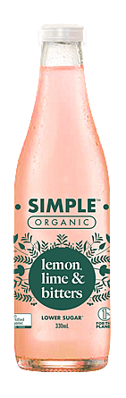 SIMPLE organic sodas LEMON LIME BITTERS - Australian made